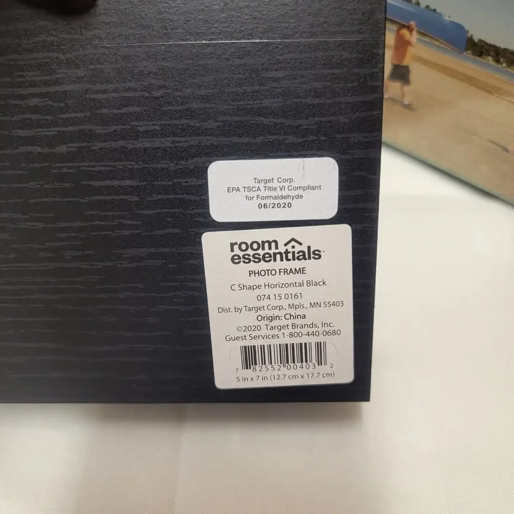 2pc Room Essentials Photo Frame C Shape Horizontal Black 5x7